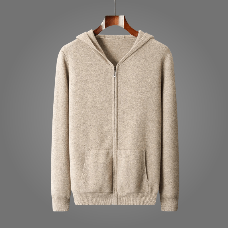 Liora — 100% Cashmere Hoodie with Soft Comfort and Vibrant Colors (Beige S) - | Zavonix