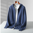 Liora — 100% Cashmere Hoodie with Soft Comfort and Vibrant Colors (Blue S) - | Zavonix