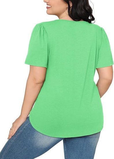 Liora Pleated Short Sleeve Scoop Neck Top Product Image 02