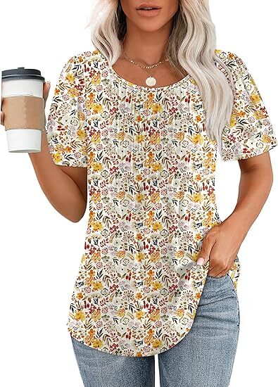 Liora Pleated Short Sleeve Scoop Neck Top Product Image 13