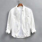 Liora — Relaxed Fit Linen Shirt with Dual Chest Pockets - Zavonix