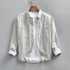 Liora — Relaxed Fit Linen Shirt with Dual Chest Pockets (White XS) - | Zavonix