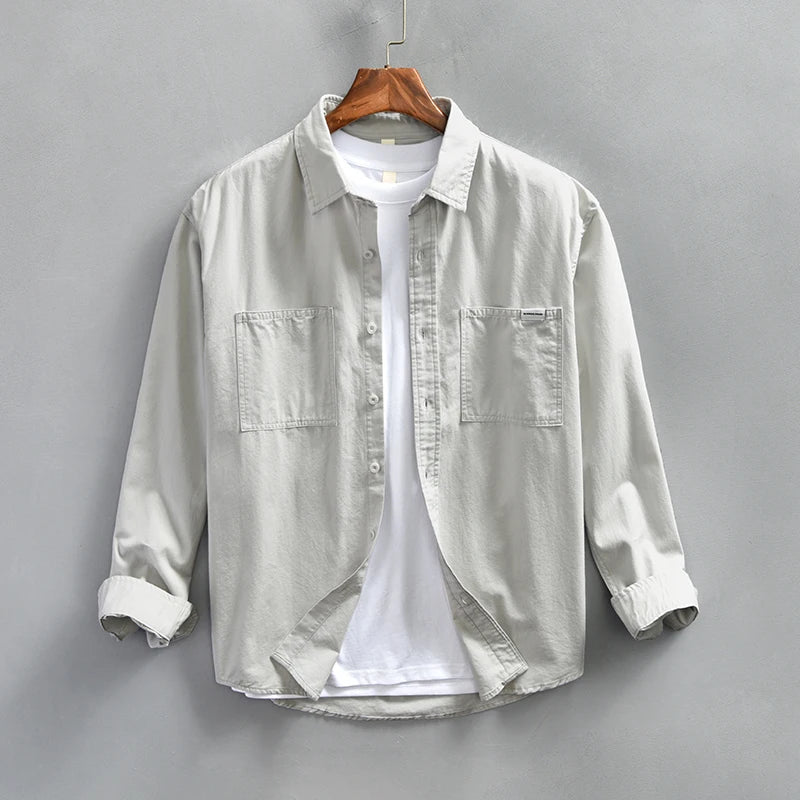 Liora — Relaxed Fit Linen Shirt with Dual Chest Pockets (White XS) - | Zavonix