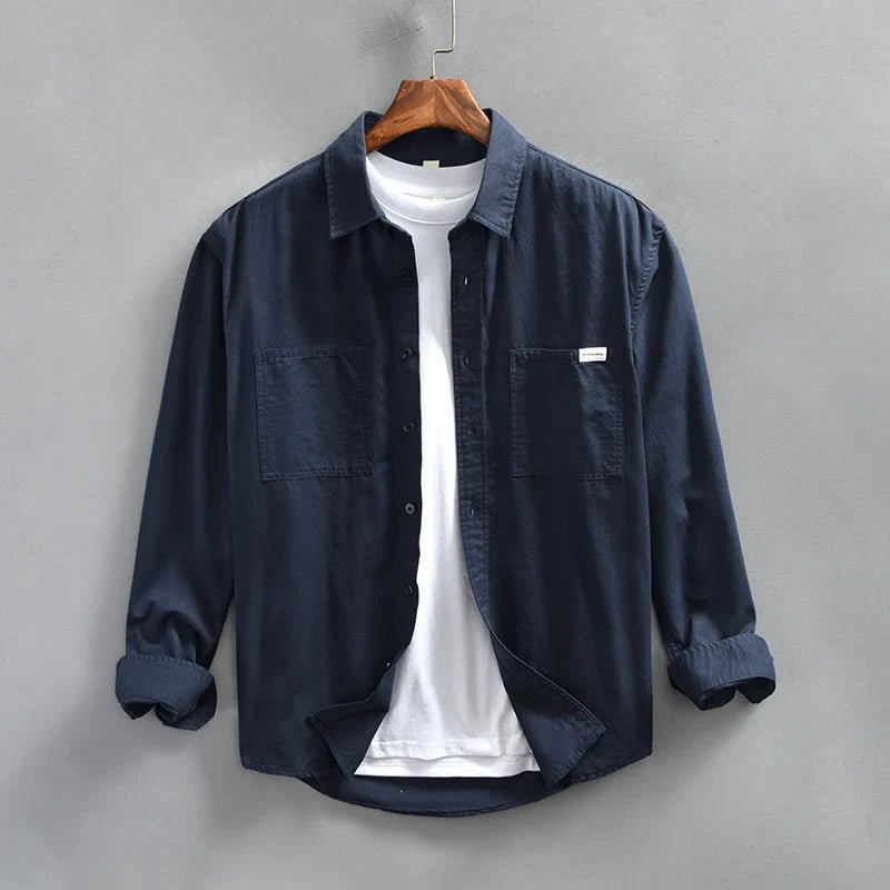 Liora — Relaxed Fit Linen Shirt with Dual Chest Pockets (White XS) - | Zavonix