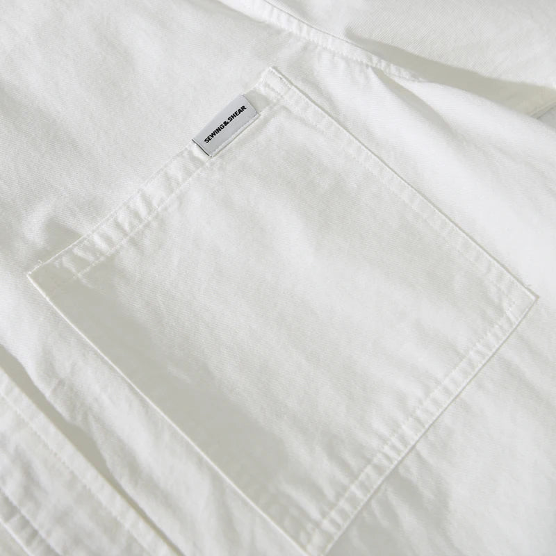 Liora — Relaxed Fit Linen Shirt with Dual Chest Pockets (White XS) - | Zavonix