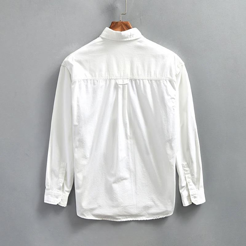 Liora — Relaxed Fit Linen Shirt with Dual Chest Pockets (White XS) - | Zavonix