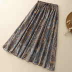 Liora Skirt — Lightweight Pleated Linen Skirt with Mesh Overlay (XS ) - | Zavonix