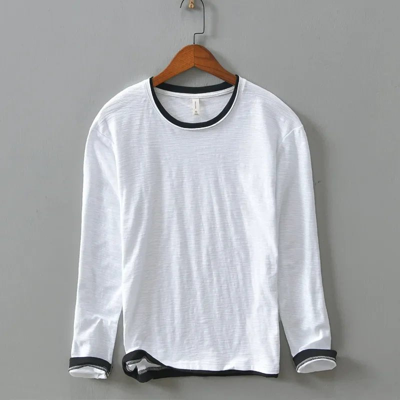 Liora — Soft Cotton Shirt with Vintage White Trim (White XS) - | Zavonix