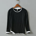 Liora — Soft Cotton Shirt with Vintage White Trim (Black XS) - | Zavonix