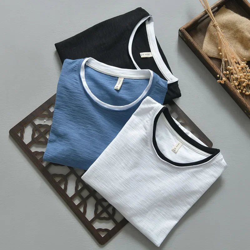 Liora — Soft Cotton Shirt with Vintage White Trim (White XS) - | Zavonix