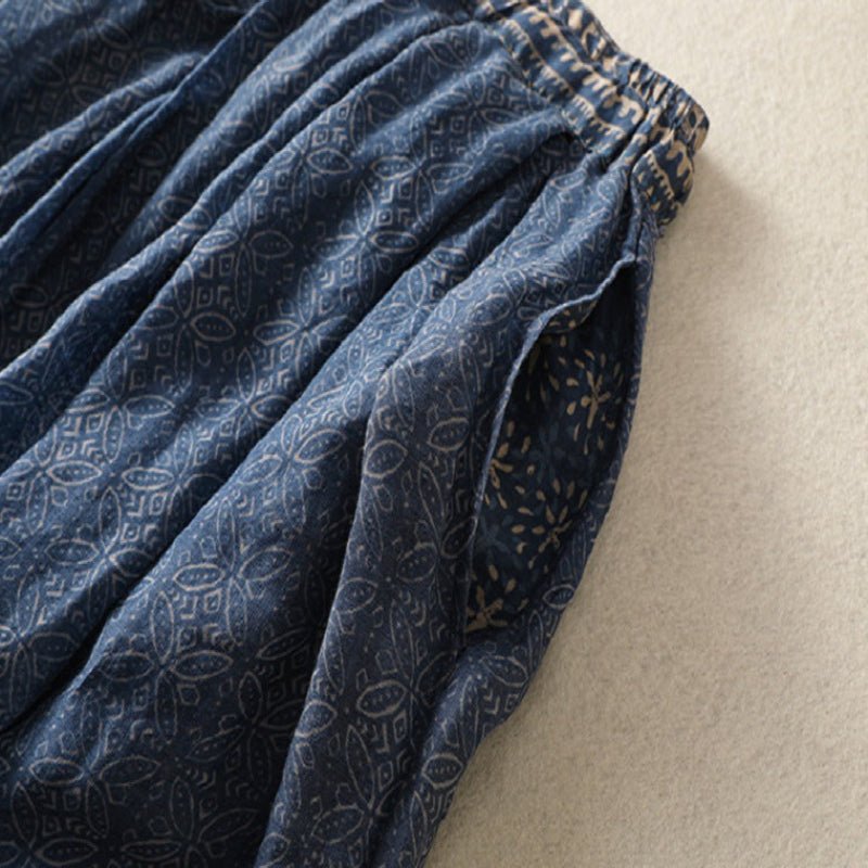 Liora — Soft Linen Skirt with Gathered Pleats and Drawstring Waist (XS ) - | Zavonix