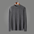 Liora Sweater — Merino Wool Cable Knit Sweater with Lightweight Warmth (Dark Grey S) - | Zavonix