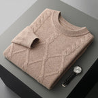 Liora Sweater — Merino Wool Cable Knit Sweater with Lightweight Warmth (Camel S) - | Zavonix