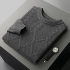 Liora Sweater — Merino Wool Cable Knit Sweater with Lightweight Warmth (Dark Grey S) - | Zavonix