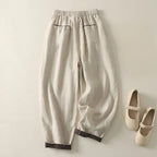 Liora — Lightweight Linen Harem Pants with Gathered Hem (XS ) - | Zavonix