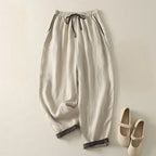 Liora — Lightweight Linen Harem Pants with Gathered Hem (XS ) - | Zavonix
