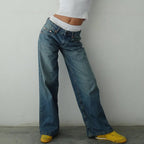 Liora Jeans — Women’s High - Rise Flow Denim with Comfortable Fit (Navy Blue XS (23 - 24)) - | Zavonix