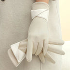 Liora — Women’s Suede and Leather Winter Gloves with Tailored Fit (Beige S) - | Zavonix