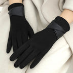 Liora — Women’s Suede and Leather Winter Gloves with Tailored Fit (Black S) - | Zavonix