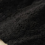 Liora Linen Shorts — Breathable Summer Shorts with Scalloped Lace Detail (Black XS) - | Zavonix