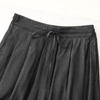 Liora — Lightweight Pleated Linen Skirt with Elastic Waistband (XS ) - | Zavonix