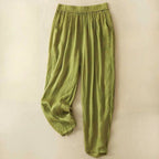 Liora Linen Pants — Lightweight Breathable Casual Trousers for Comfort (Green XS) - | Zavonix