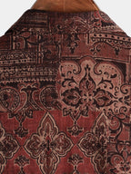 Lioran — Men's Lightweight Retro Paisley Short Sleeve Shirt (Brown S) - short | Zavonix