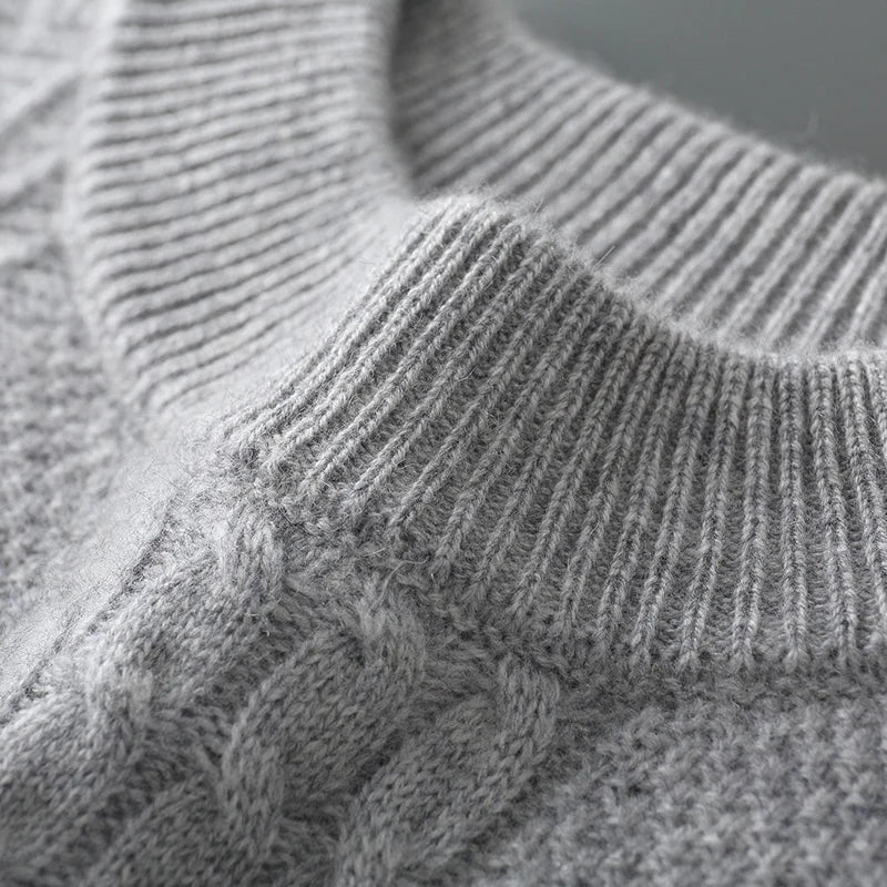 Lioran Sweater — Merino Wool Knitwear with Tailored Fit for Cold Weather (Light Gray S) - | Zavonix