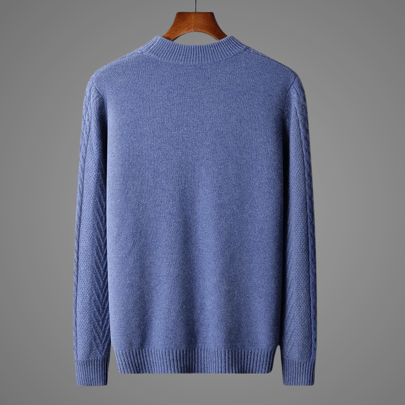 Lioran Sweater — Merino Wool Knitwear with Tailored Fit for Cold Weather (Blue S) - | Zavonix
