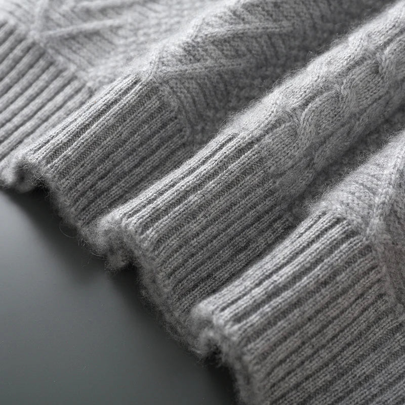Lioran Sweater — Merino Wool Knitwear with Tailored Fit for Cold Weather (Light Gray S) - | Zavonix