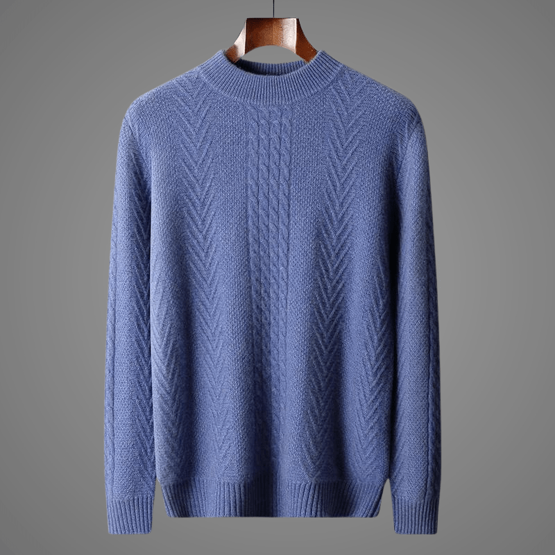Lioran Sweater — Merino Wool Knitwear with Tailored Fit for Cold Weather (Blue S) - | Zavonix