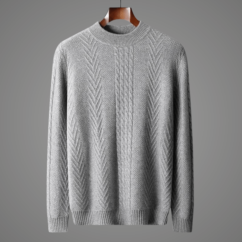 Lioran Sweater — Merino Wool Knitwear with Tailored Fit for Cold Weather (Light Gray S) - | Zavonix