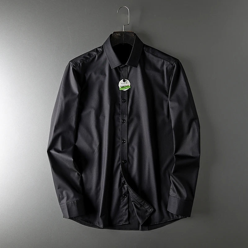Lioren — Breathable Bamboo Silk Shirt with Lightweight Comfort (Black S) - | Zavonix