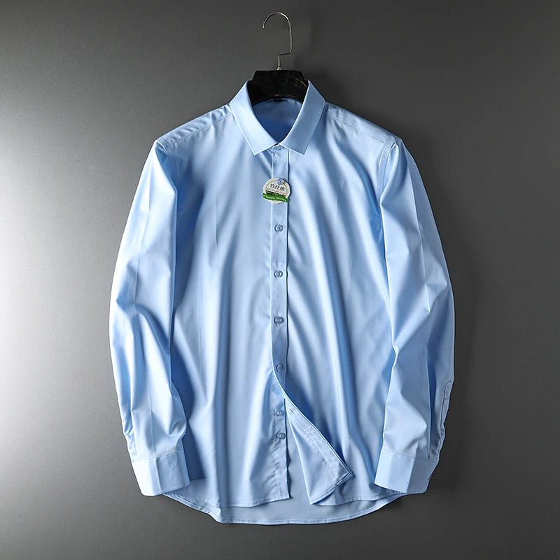 Lioren — Breathable Bamboo Silk Shirt with Lightweight Comfort (Light Blue S) - | Zavonix