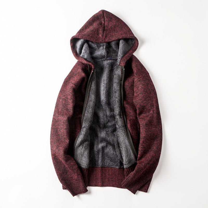 Lioren — Heavyweight Cotton Hoodie with Fleece Lining and Adjustable Hood (Burgundy S) - | Zavonix