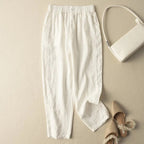 Lioren Linen Pants — Breathable Tailored Trousers with Soft Comfort (White XS) - | Zavonix