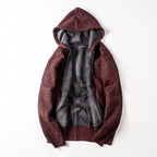 Lioren — Heavyweight Cotton Hoodie with Fleece Lining and Adjustable Hood (Burgundy S) - | Zavonix
