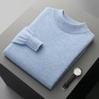 Lioren — Merino Wool Sweater with Elegant Mock Neck (Sky Blue S) - | Zavonix