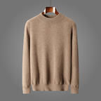 Lioren — Merino Wool Sweater with Elegant Mock Neck (Camel S) - | Zavonix
