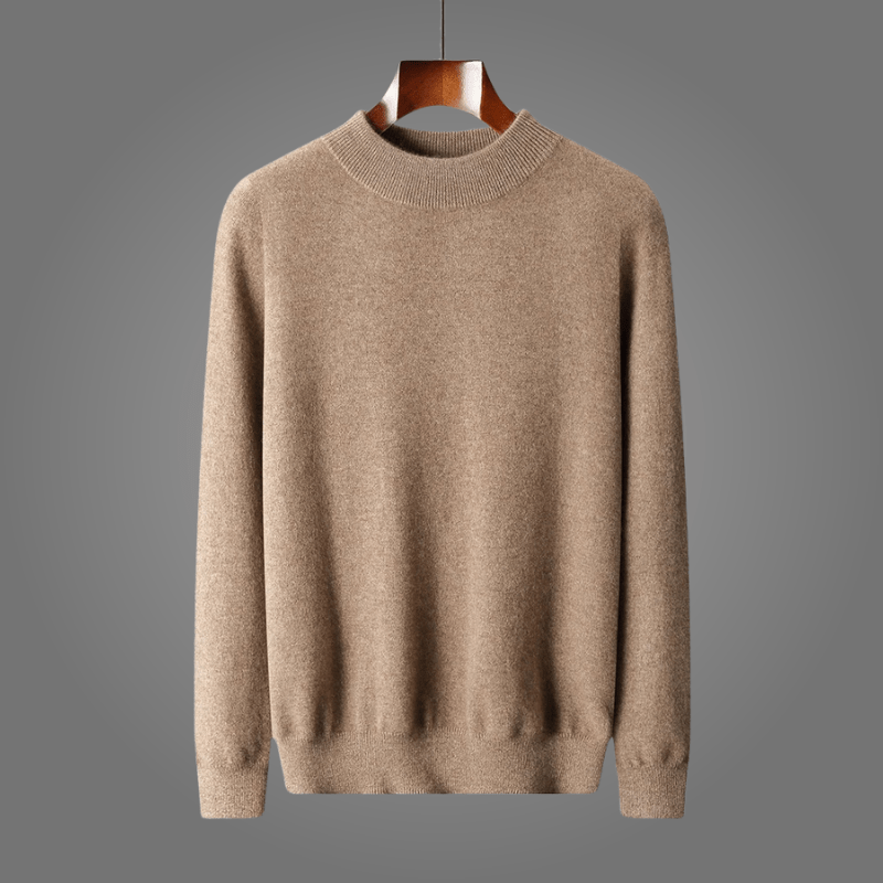 Lioren — Merino Wool Sweater with Elegant Mock Neck (Sky Blue S) - | Zavonix