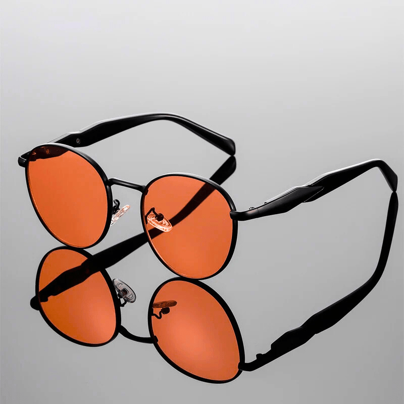 Lioren — Metallic Sunglasses with UV400 Protection and Adjustable Fit (Orange ) - | Zavonix