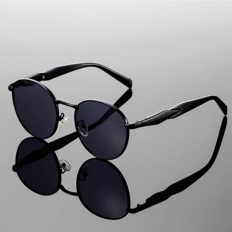 Lioren — Metallic Sunglasses with UV400 Protection and Adjustable Fit (Black ) - | Zavonix