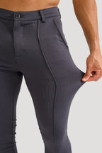 Lioren — Slim Fit Trousers with Tapered Ankles for Comfort (Dark Grey 28) - Trousers | Zavonix