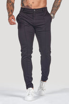 Lioren — Slim Fit Trousers with Tapered Ankles for Comfort (Dark Grey 28) - Trousers | Zavonix