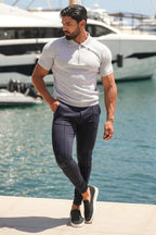 Lioren — Slim Fit Trousers with Tapered Ankles for Comfort (Dark Grey 28) - Trousers | Zavonix