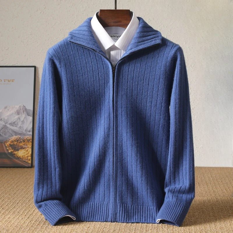 Lioren Sweater — Soft Cashmere Merino Wool Knit with Lightweight Warmth (Blue XS) - | Zavonix