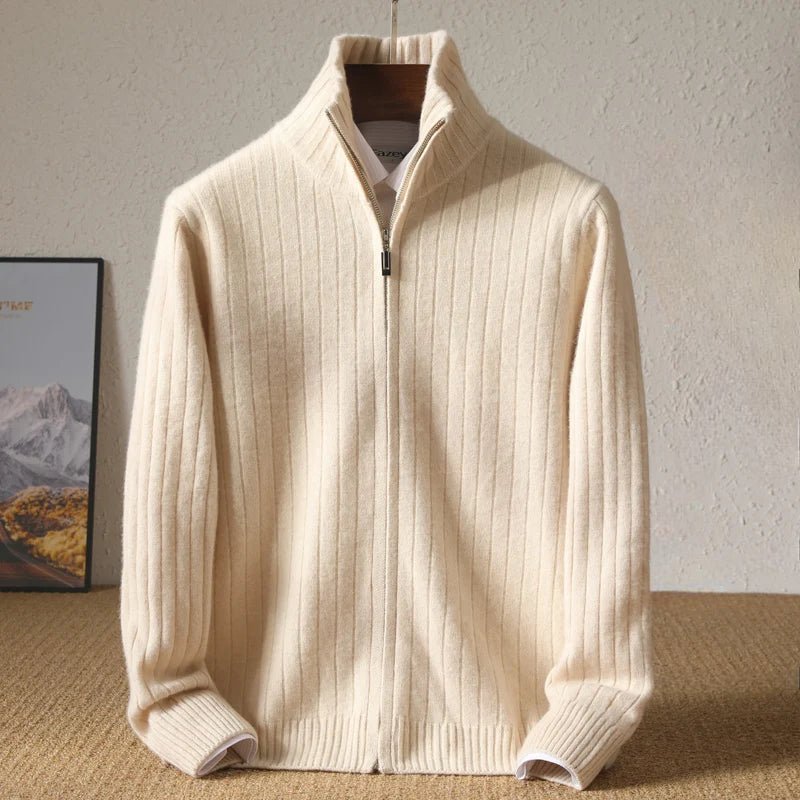 Lioren Sweater — Soft Cashmere Merino Wool Knit with Lightweight Warmth (Beige XS) - | Zavonix