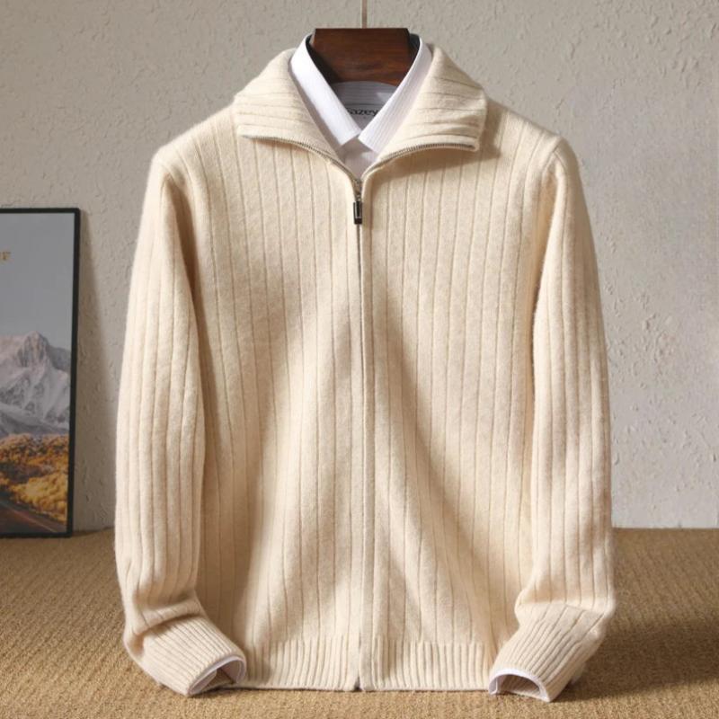 Lioren Sweater — Soft Cashmere Merino Wool Knit with Lightweight Warmth (Beige XS) - | Zavonix