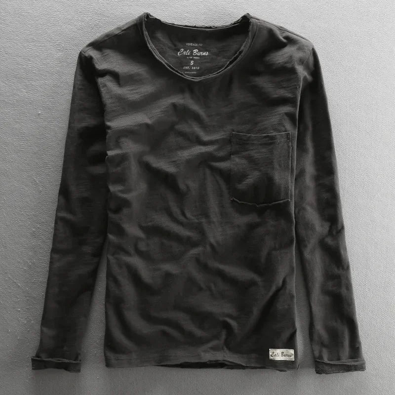 Lioro Shirt — Ultra - Soft Cotton Casual Shirt with Vintage Stitching (Black S) - | Zavonix