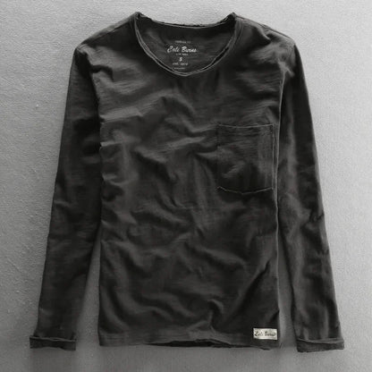 Lioro Shirt — Ultra - Soft Cotton Casual Shirt with Vintage Stitching (Black S) - | Zavonix